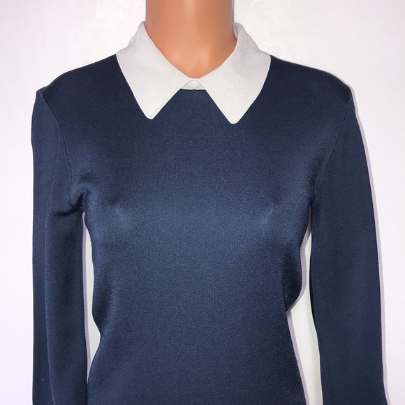 Trina Turk Bookish Sweater Dress Navy Blue Size Medium - Picture 4 of 8